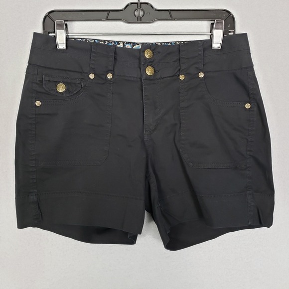 Dakota Blue Pants - Dakota Blue Black Denim Twill Shorts Flap Pocket Casual Staple Size 8